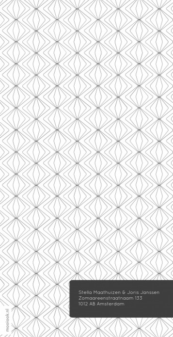 Trouwkaart 029 - typografisch met geometrische patroon