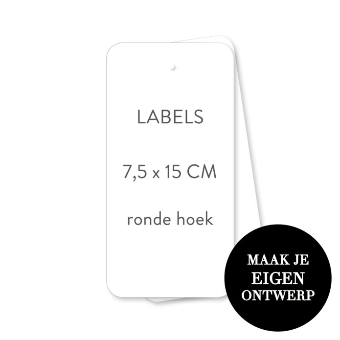 Zelf maken - Labels 7,5 X 15 cm - ronde hoeken