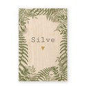 Geboortekaart-hout-takjes-groen-silve