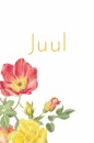 Geboortekaartje vintage botanische bloemen Juul voor