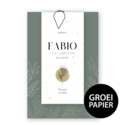 Geboortekaartje label groeipapier Fabio