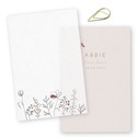 Geboortekaartje kalk labels bloemetjes Abbie