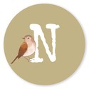 Sluitsticker vogeltje letter Norell
