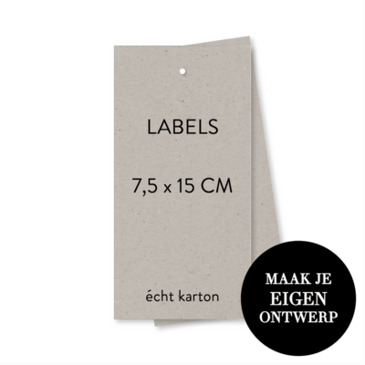 7,5 x 15 cm Labels - grijs karton