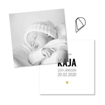 geboortekaartje kalk papier foto Kaja2