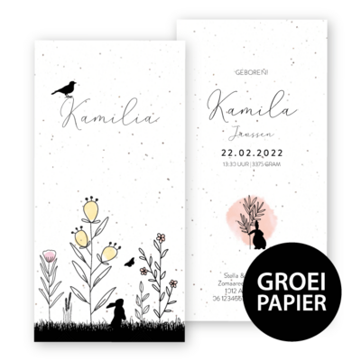 geboortekaartje-groeipapier-kamilia-getekende-takjes