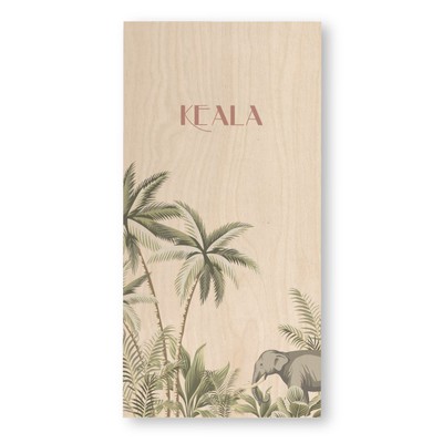 Geboortekaartje-houten-jungle-olifant-langwerpig-staand-keala
