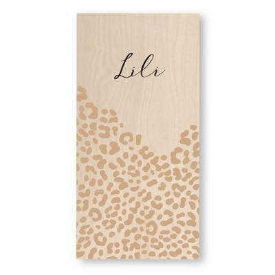geboortekaartje-hout-panterprint-lili