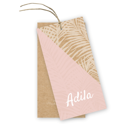 geboortekaartje-kraft-labels-palm-bladeren-adila