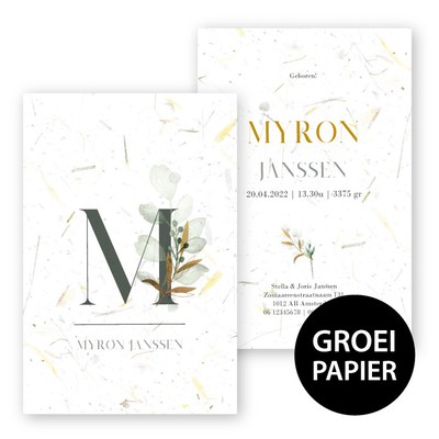 Geboortekaartjes-groeipapier-waterverf-letter-myron
