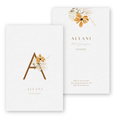 geboortekaartjes-karton-floral-letter-aleani