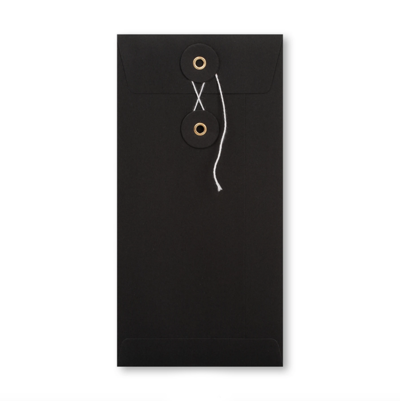 Japanse sluiting envelop zwart 11 x 22 cm (DL)