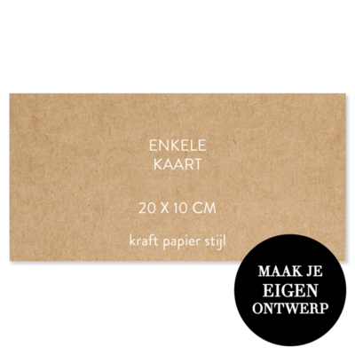 kaartje zelf maken 20 x 10 kraft