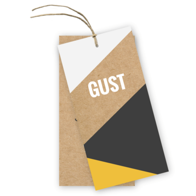 Label-geboortekaart-kraft-geometrische-driehoeken-Gust