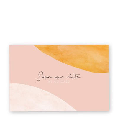 Save-the-date-trouwkaart-waterverf-roze-oranje-15-x-10-cm