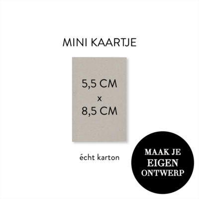 visitekaartje grijs kraft karton eigen ontwerp