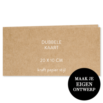 zelf maken kraft kaartje langwerpig dubbel liggend